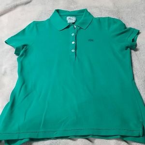 Lacoste size 42 womens vintage washed pique polo